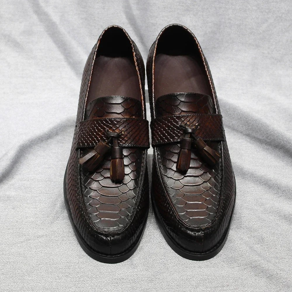 Leonardo premium pattern leather loafers