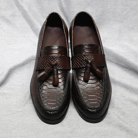 Leonardo premium pattern leather loafers