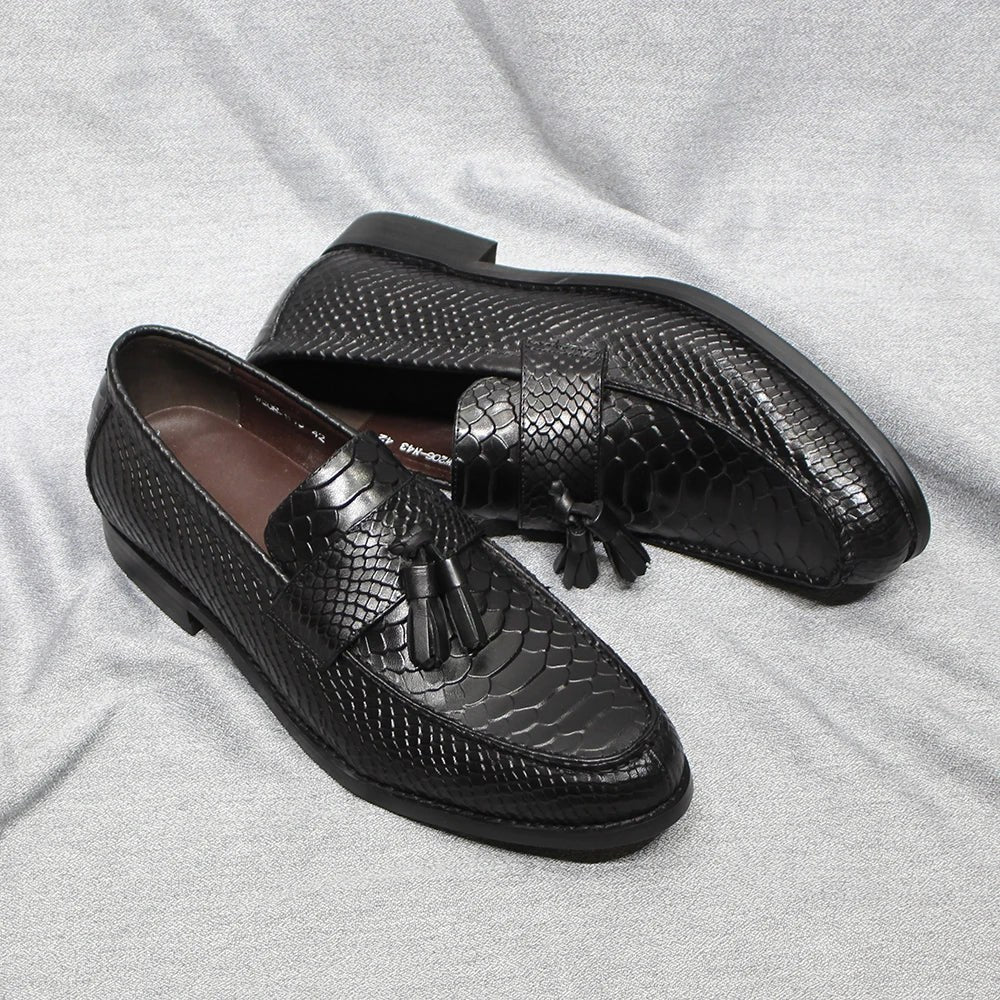 Leonardo premium pattern leather loafers
