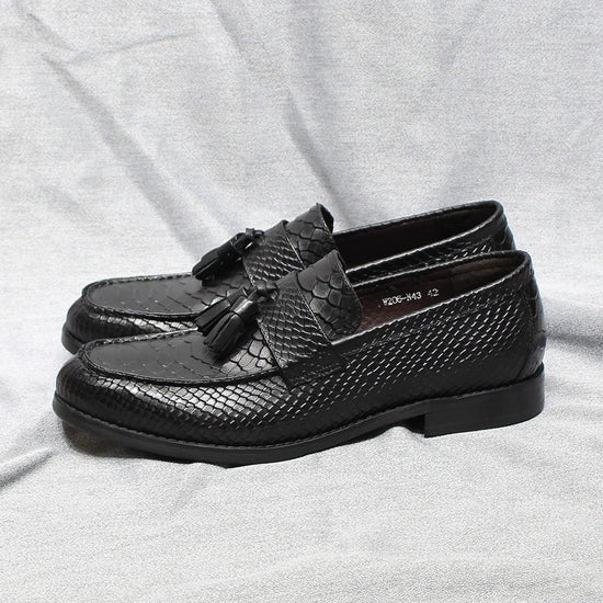 Leonardo premium pattern leather loafers