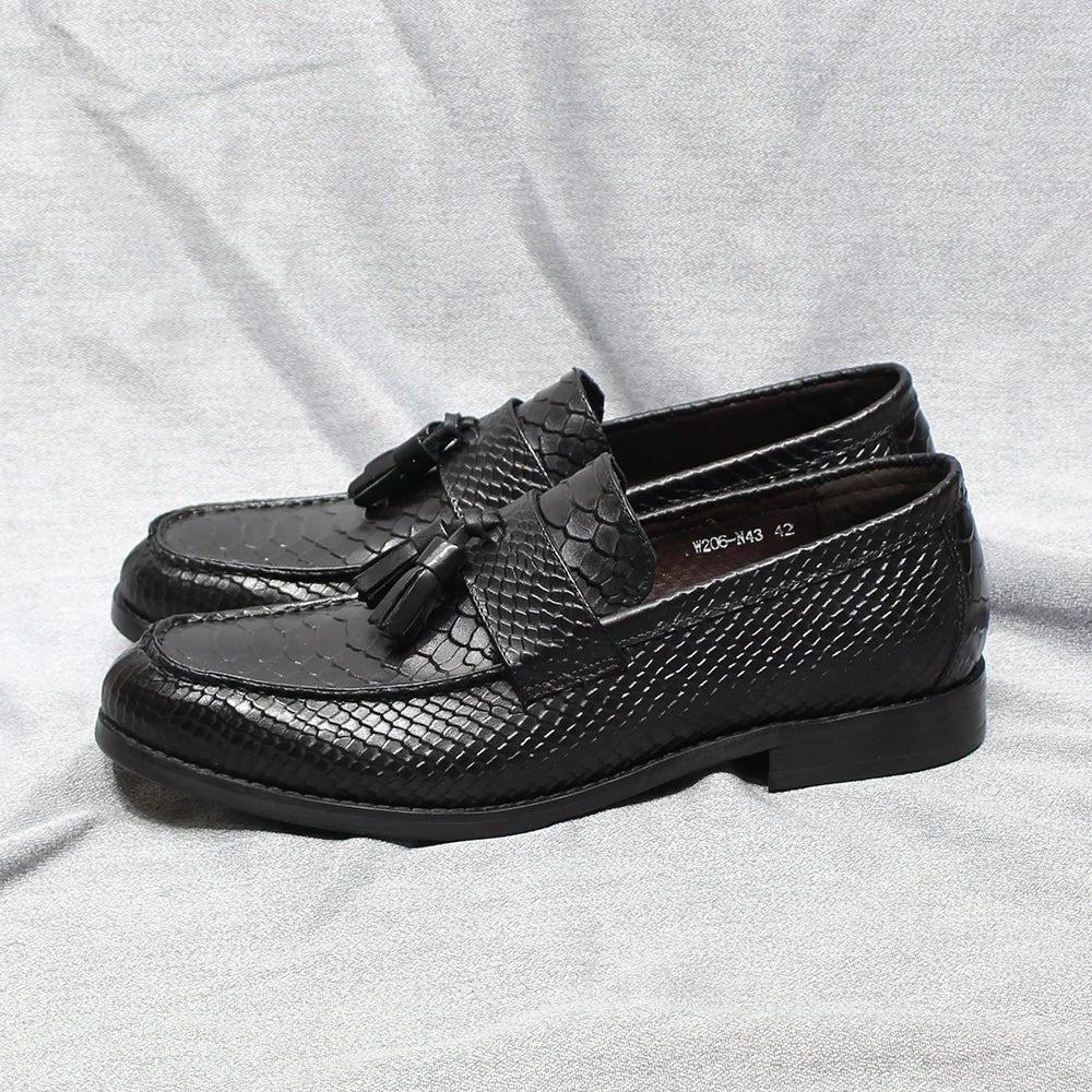 Leonardo premium pattern leather loafers