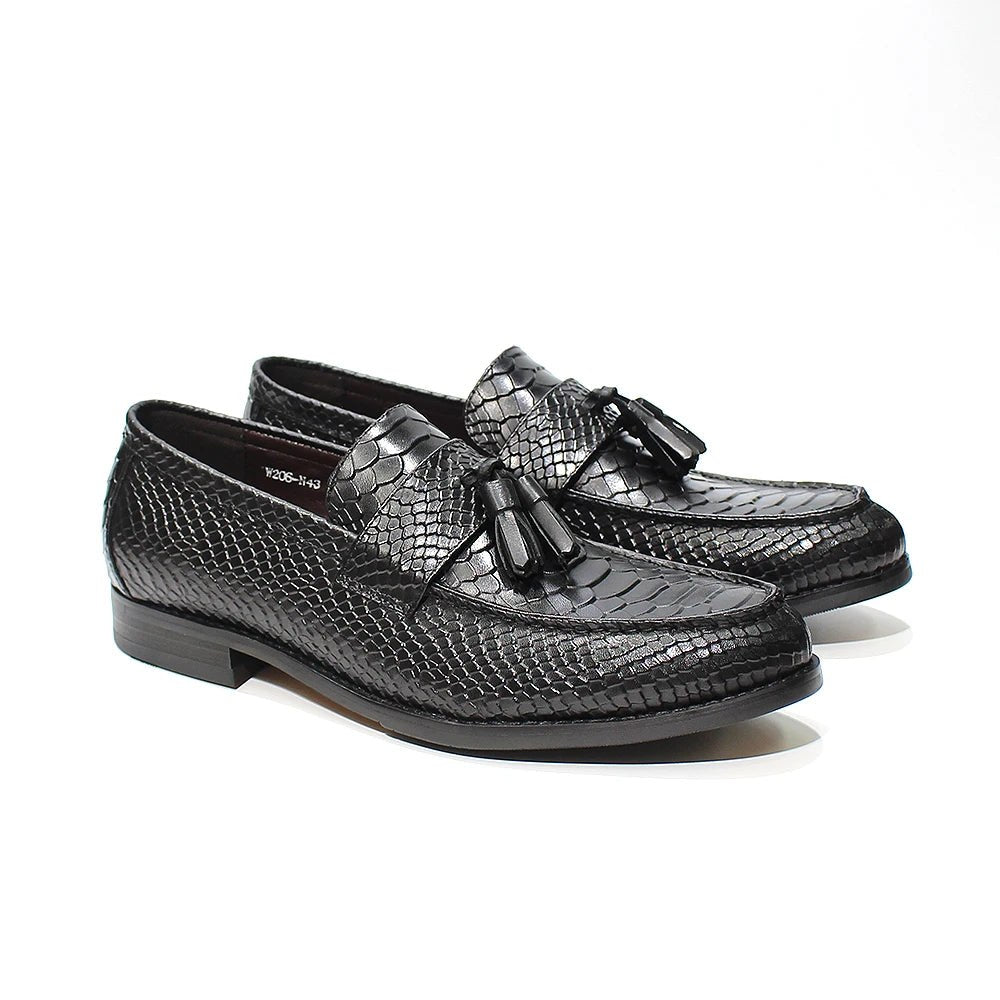 Leonardo premium pattern leather loafers