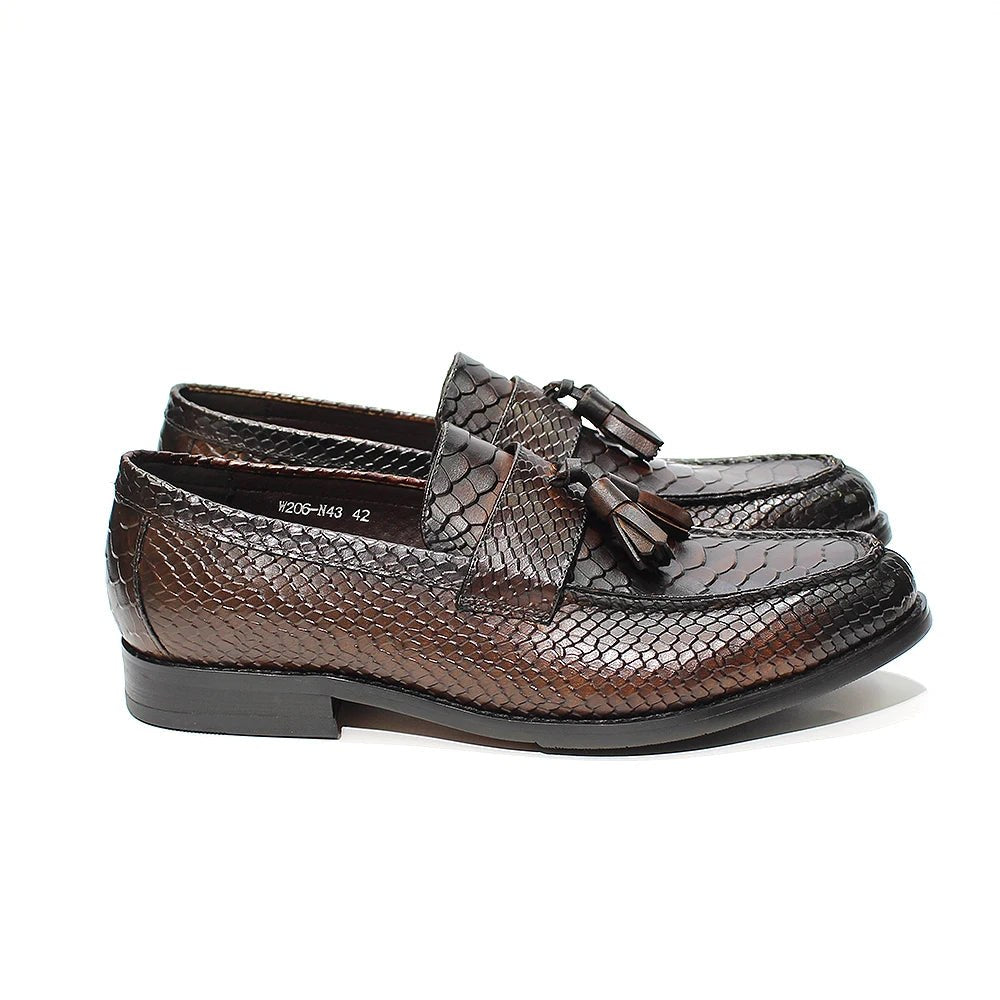 Leonardo premium pattern leather loafers