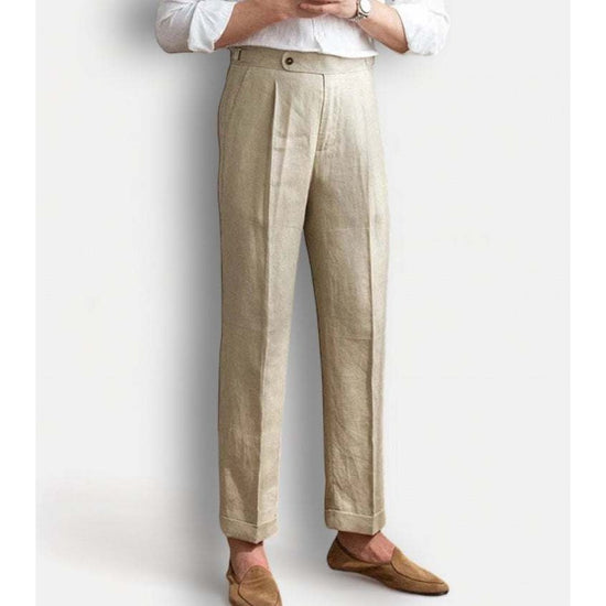 Lightweight italian high-waist trousers