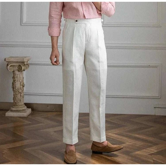 Lightweight italian high-waist trousers