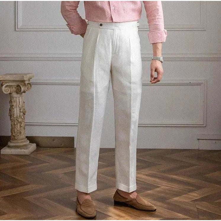 Lightweight italian high-waist trousers