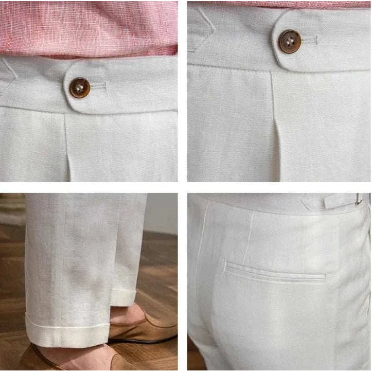 Lightweight italian high-waist trousers