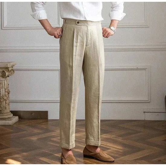 Lightweight italian high-waist trousers