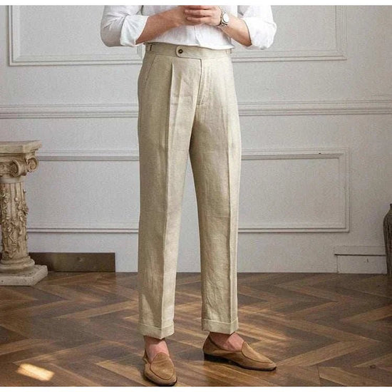Lightweight italian high-waist trousers