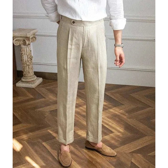 Lightweight italian high-waist trousers