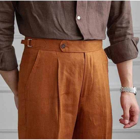 Lightweight italian high-waist trousers
