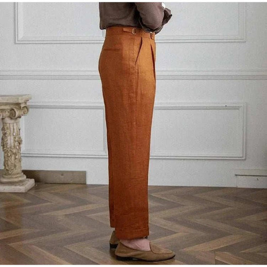 Lightweight italian high-waist trousers