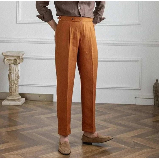 Lightweight italian high-waist trousers