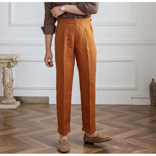 Lightweight italian high-waist trousers