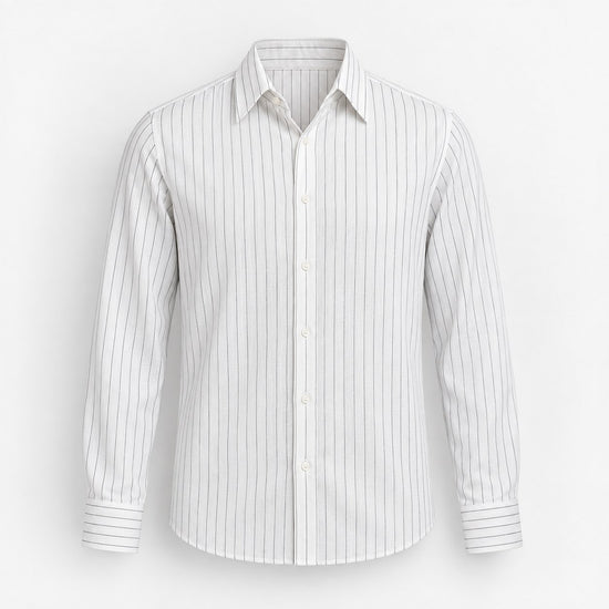 Linen blend pinstripe shirt