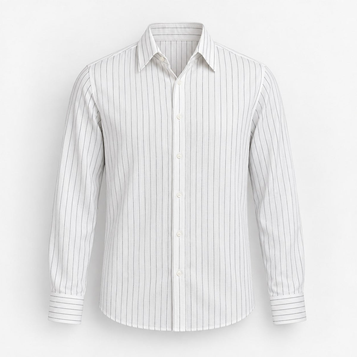Linen blend pinstripe shirt