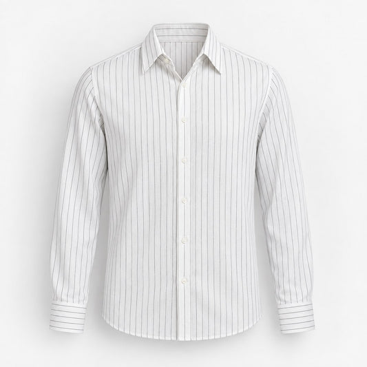 Linen blend pinstripe shirt