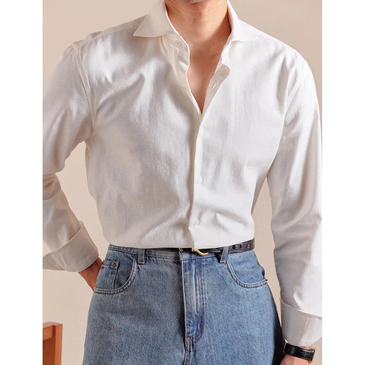 Linen-cotton breathable elegant shirt