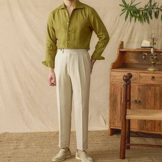 Linen elegant shirt long sleeve