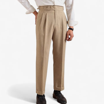 Linen straight fit suit pants