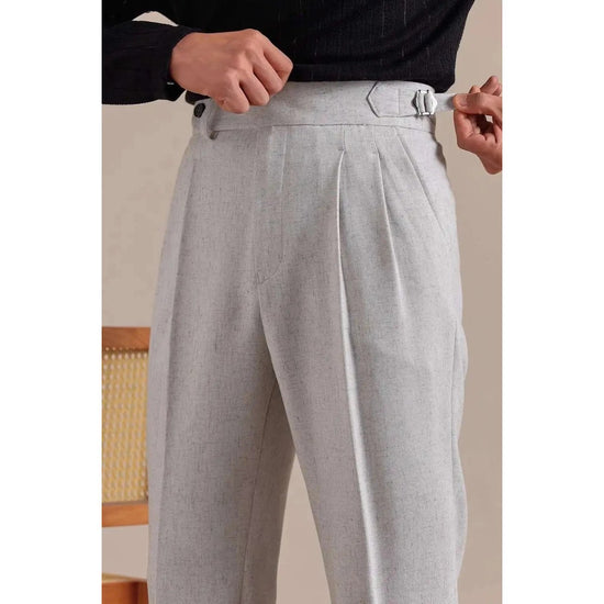 Linen straight fit suit pants