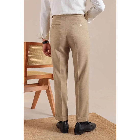 Linen straight fit suit pants
