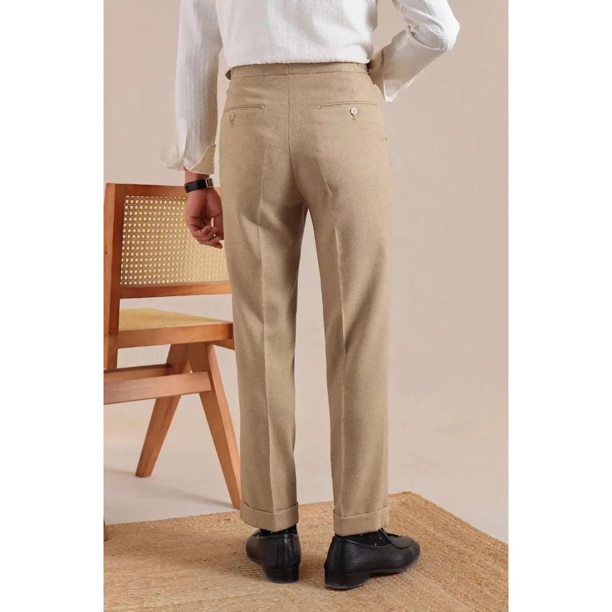 Linen straight fit suit pants