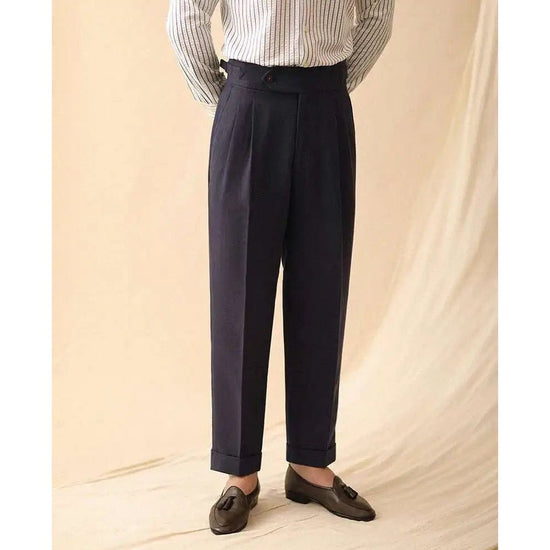 Linen summer high-waist elegant trousers