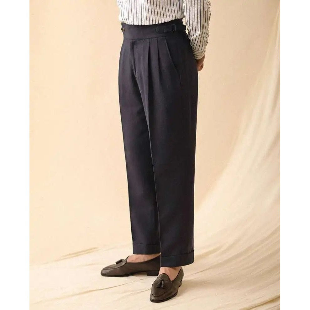 Linen summer high-waist elegant trousers