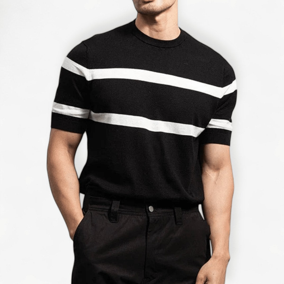 Luxury knit o-neck short sleeve t-shirt