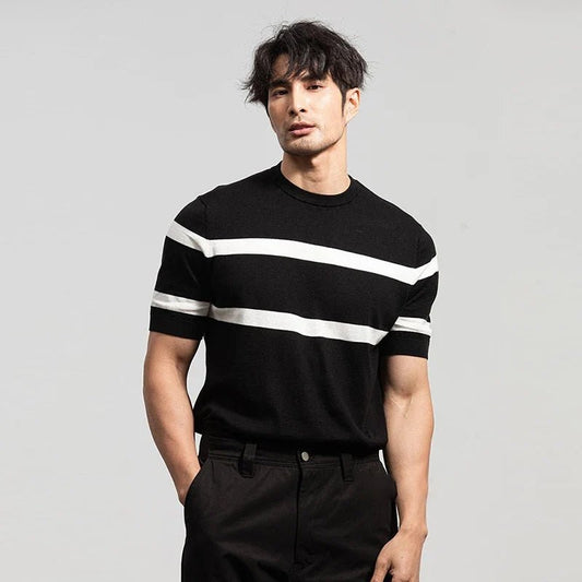 Luxury knit o-neck short sleeve t-shirt