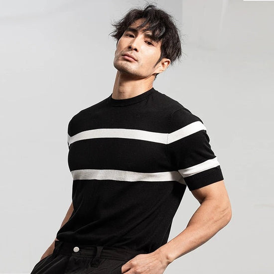 Luxury knit o-neck short sleeve t-shirt