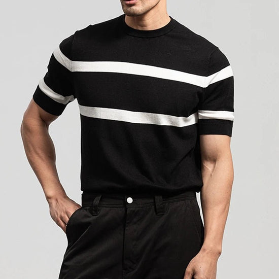Luxury knit o-neck short sleeve t-shirt