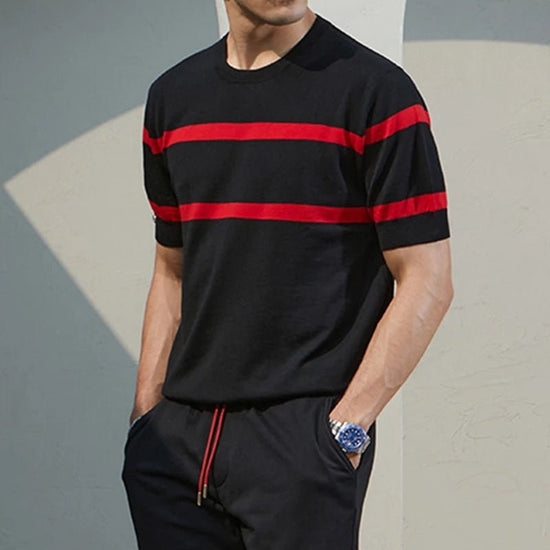 Luxury knit o-neck short sleeve t-shirt