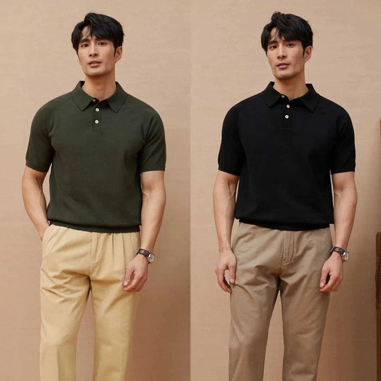 Luxury knitted polo shirt