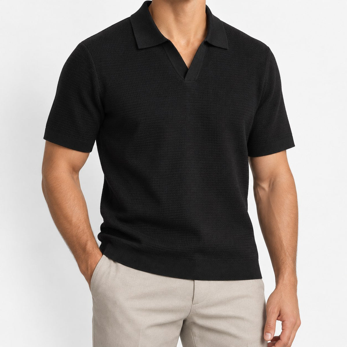 Lyocell knit polo shirt