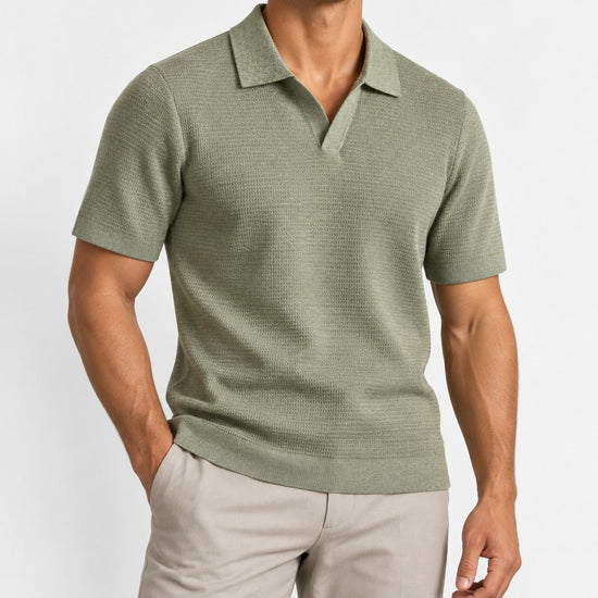 Lyocell knit polo shirt