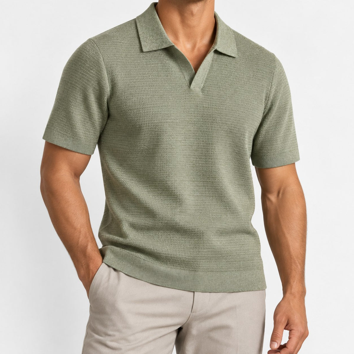 Lyocell knit polo shirt