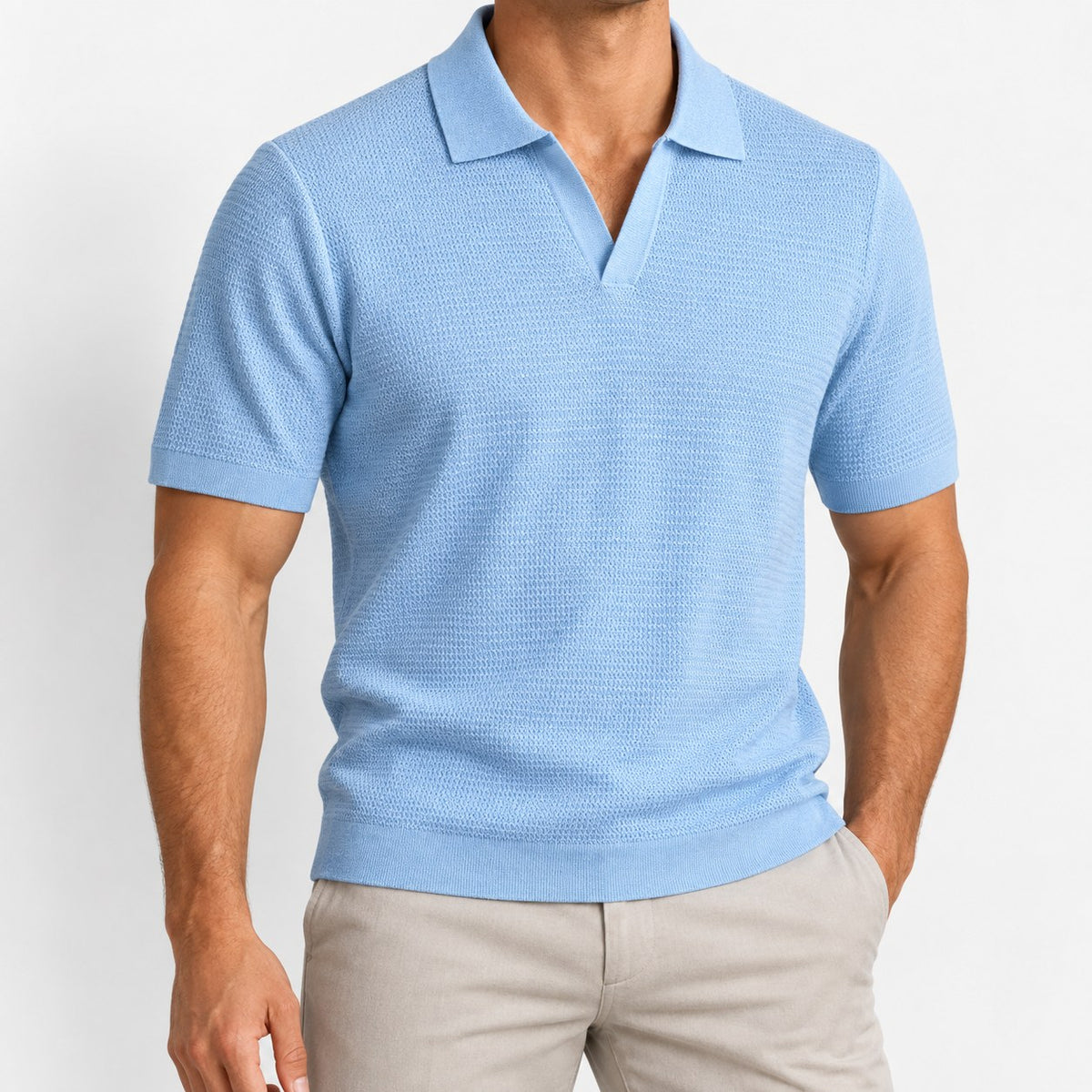 Lyocell knit polo shirt