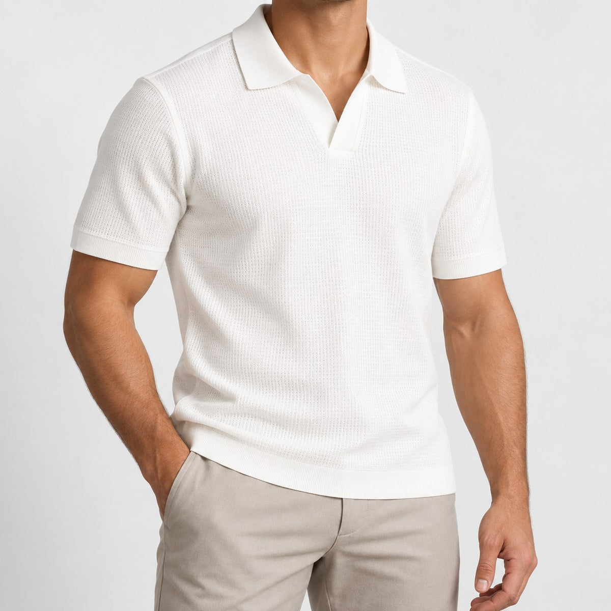 Lyocell knit polo shirt