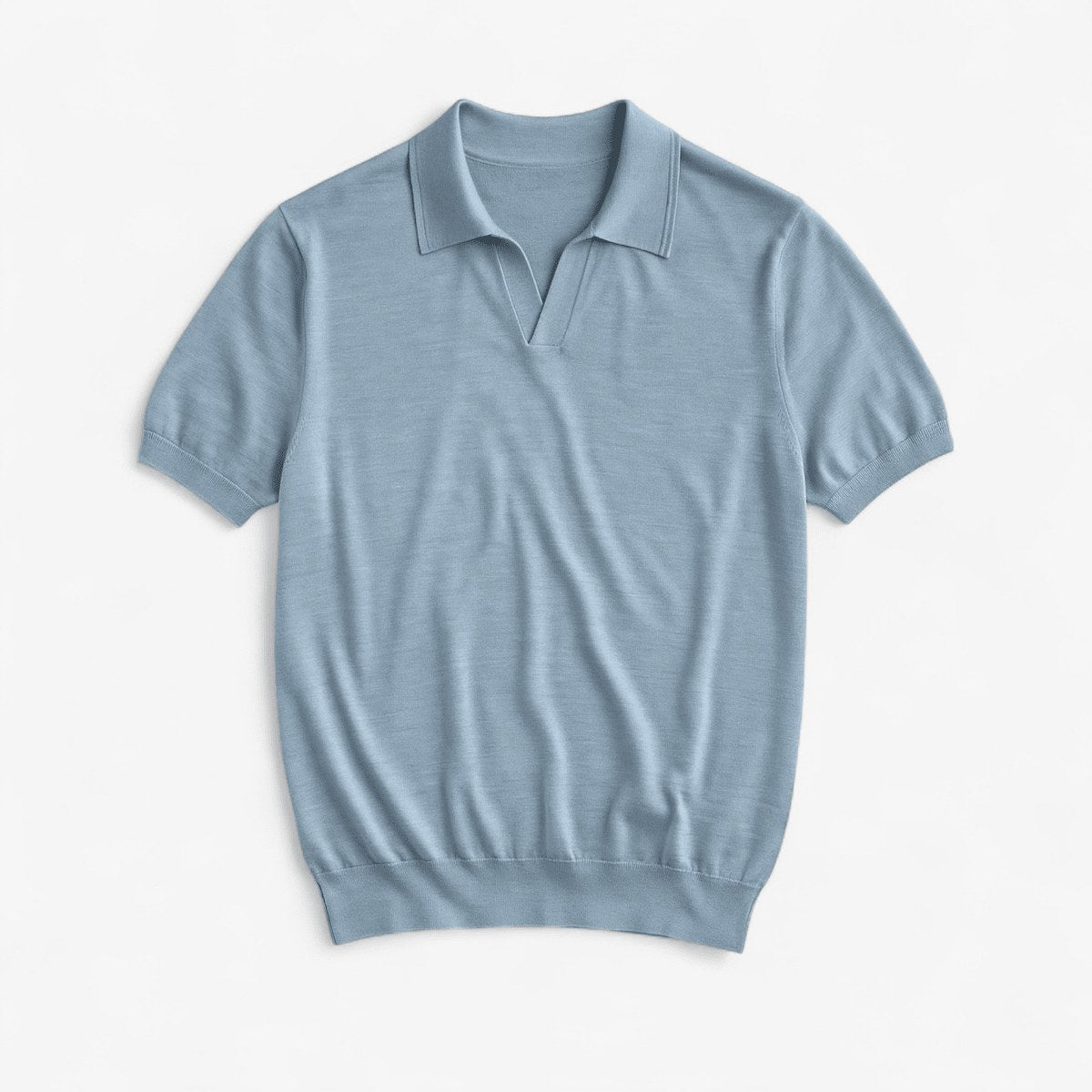Men's 100% merino wool casual polo shirt