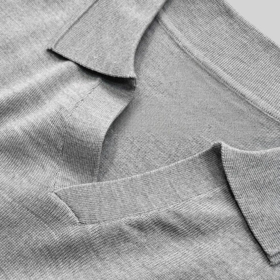Men's 100% merino wool casual polo shirt