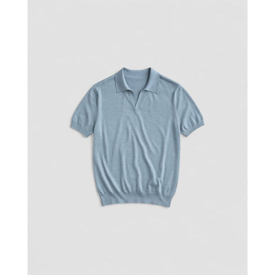 Men's baby blue t-shirt and beige pants set