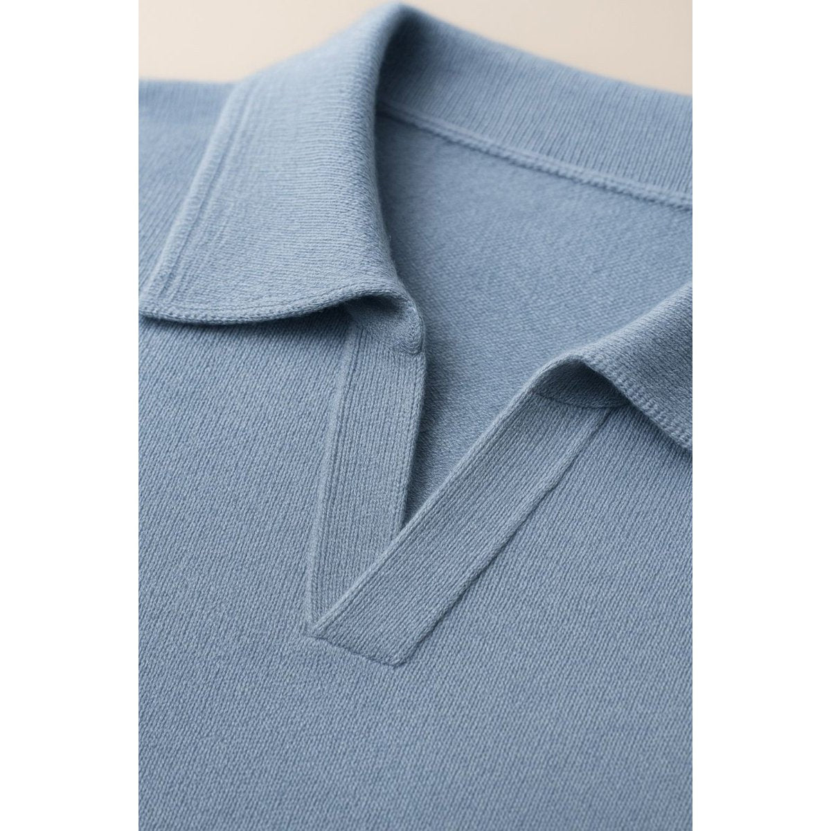 Men's baby blue t-shirt and beige pants set