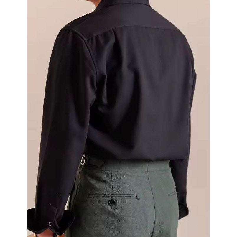 Men's black shirt and black trousers set