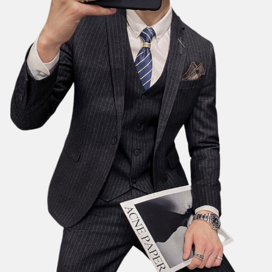 Men's British-Style Three-Piece Business Suit