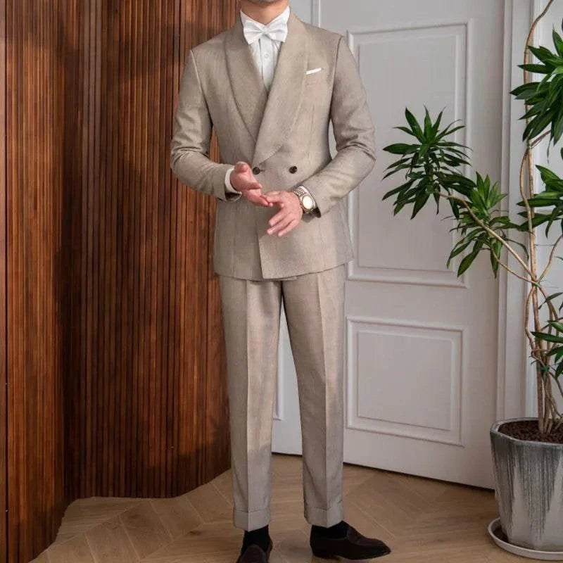 Men's British-Style Two-Piece Wedding Suit