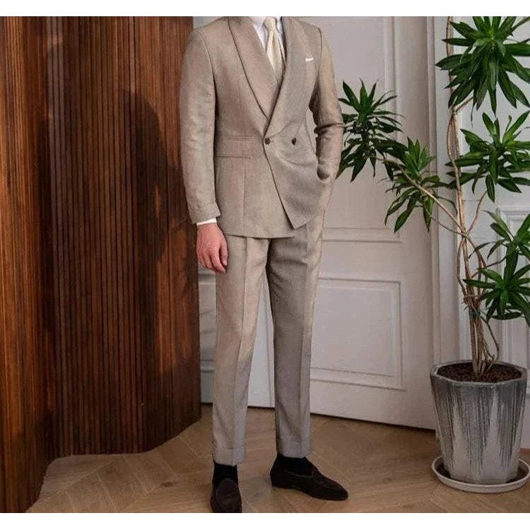 Men's British-Style Two-Piece Wedding Suit