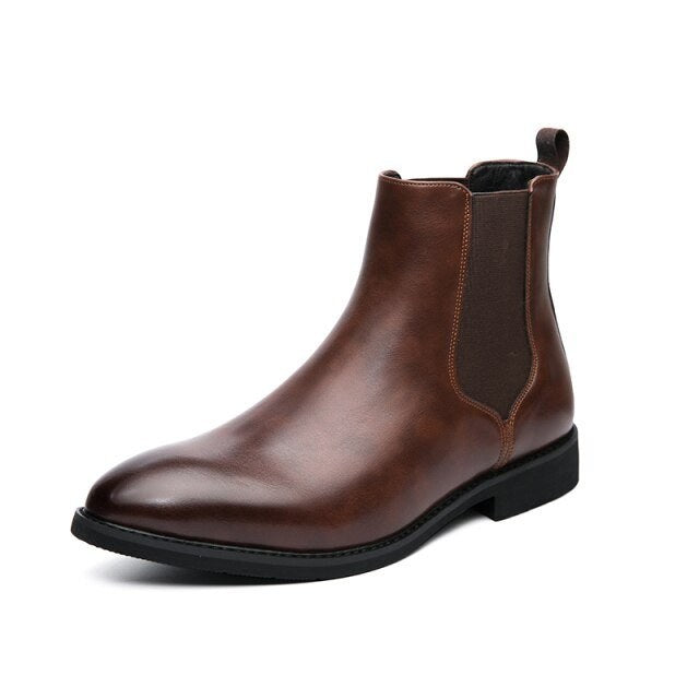 Men's casual leather chelsea boots