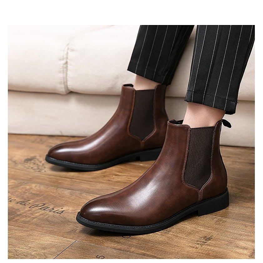Men's casual leather chelsea boots